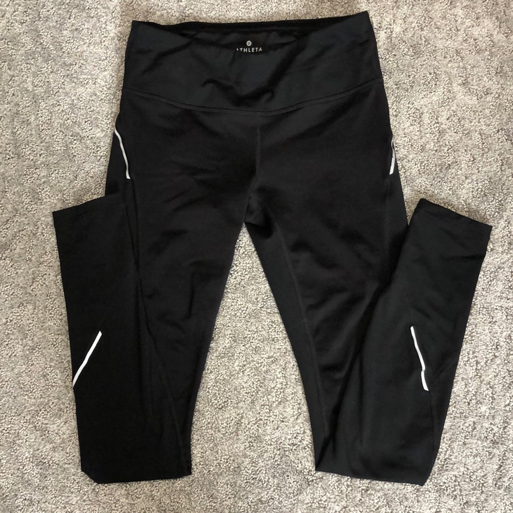 Athleta leggings with reflective detail